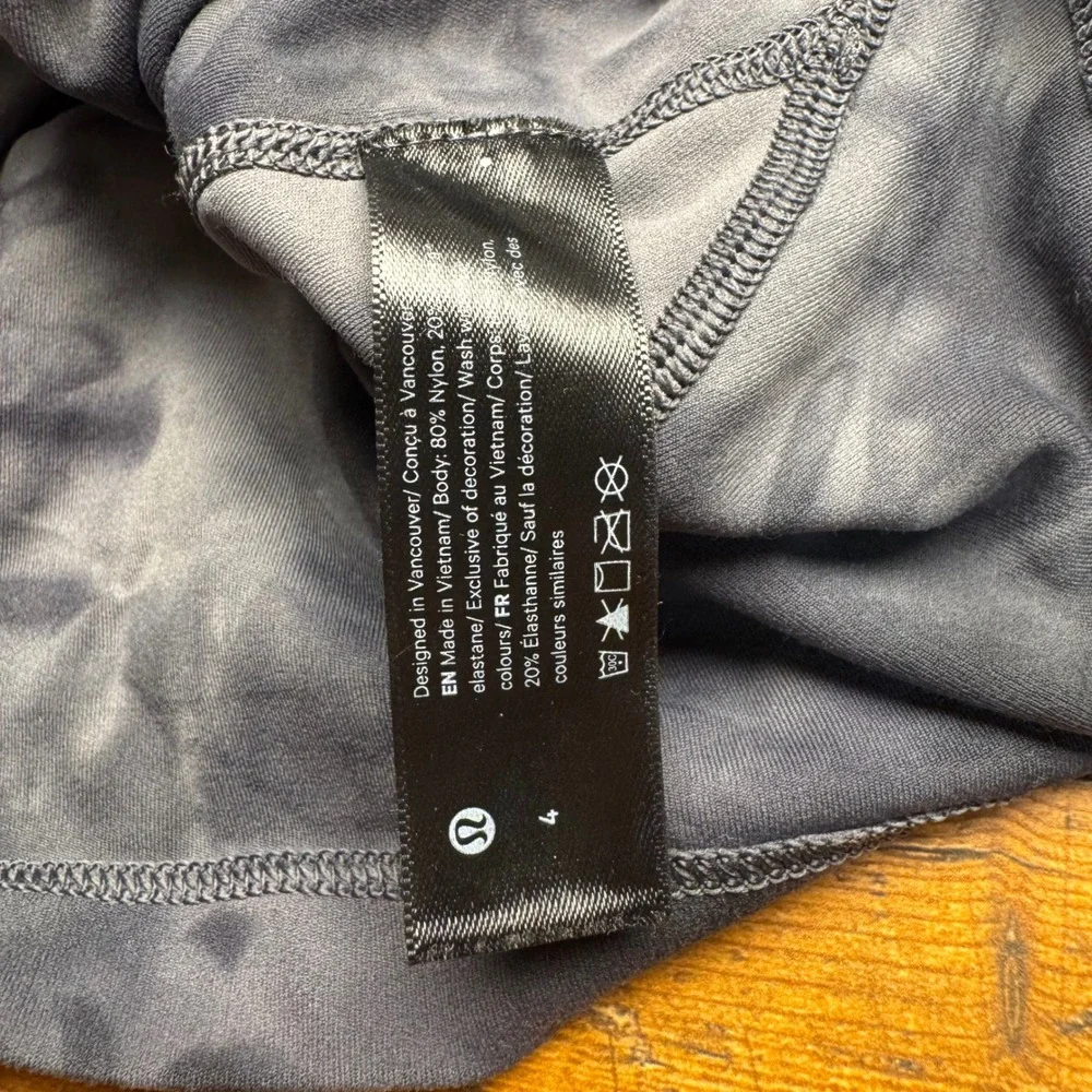 Lululemon Align Short Sleeve Cropped TIE DYE Top Women's Size‎ 4